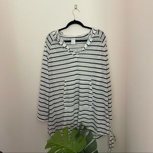 Black and white stripped Swim suit coverup